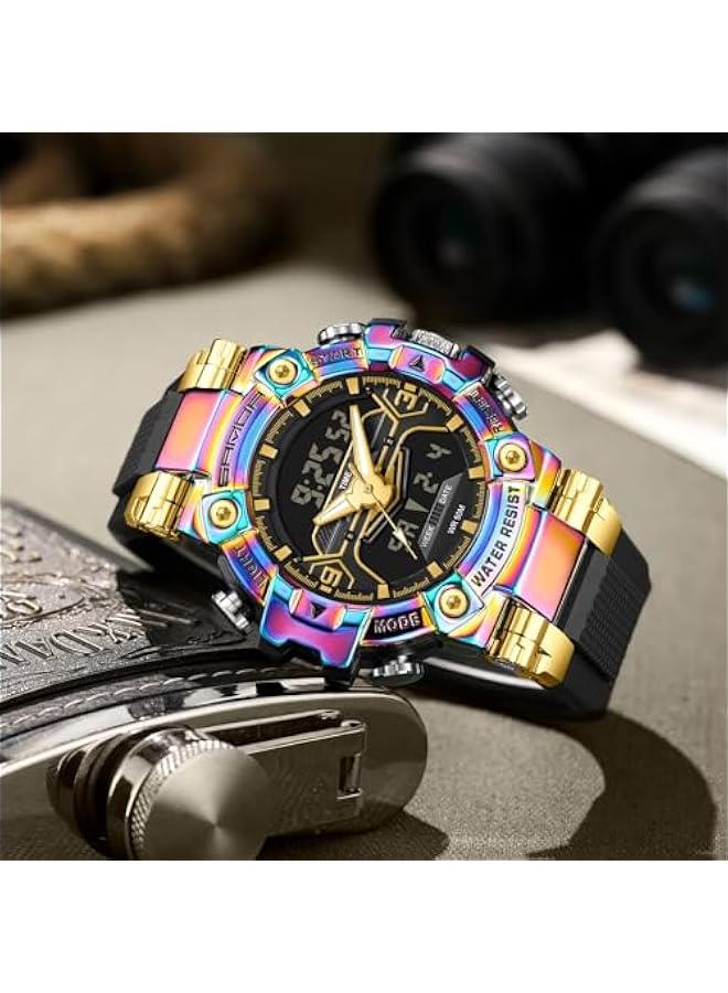 Cool Designer Mens Watches Blue Large Face Mascul Relojes para Hombres Unique Electronics Sports Military Bolder Running Heavy Duty Watch  - Image 2