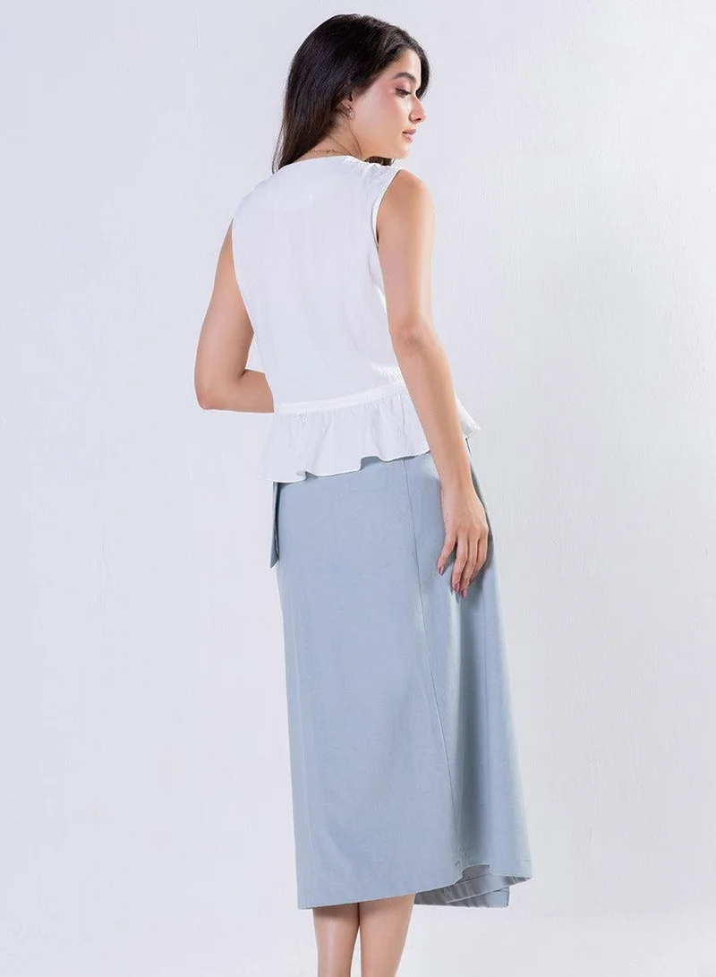 Zigzag  Side Open Cotton Skirt for Women | Best Price UAE