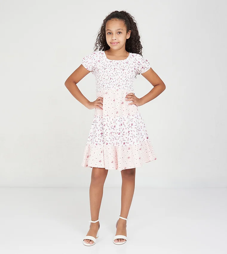 BEVERLY HILLS POLO CLUB Floral Print Tiered Midi Dress