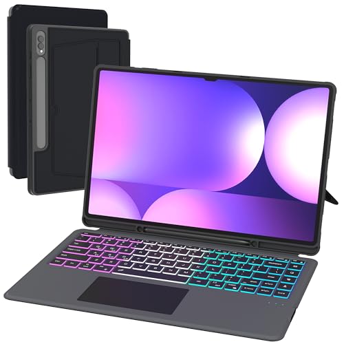 SNOODU for Samsung Galaxy Tab S9 UltraS8 UltraS10 Ultra 146 Keyboard Case 7 Color Backlit Detachable Keyboard with Trackpad Dex Key Smart Touchpad Magnetic Laptoplike Portable Study Key board Cover - Image 1