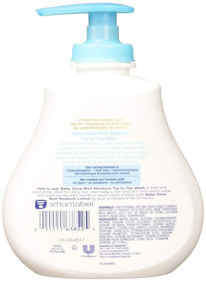 Baby Dove Dove Baby Tip To Toe Wash 13 Ounce Rich Moisture Pump (384ml) (6 Pack) - Image 2