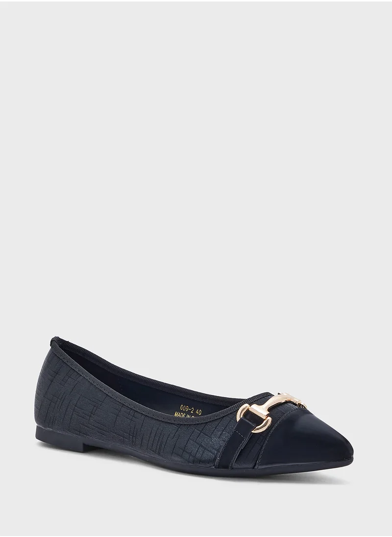 ELLA Horse Bit Trim Pointed Flat Shoe