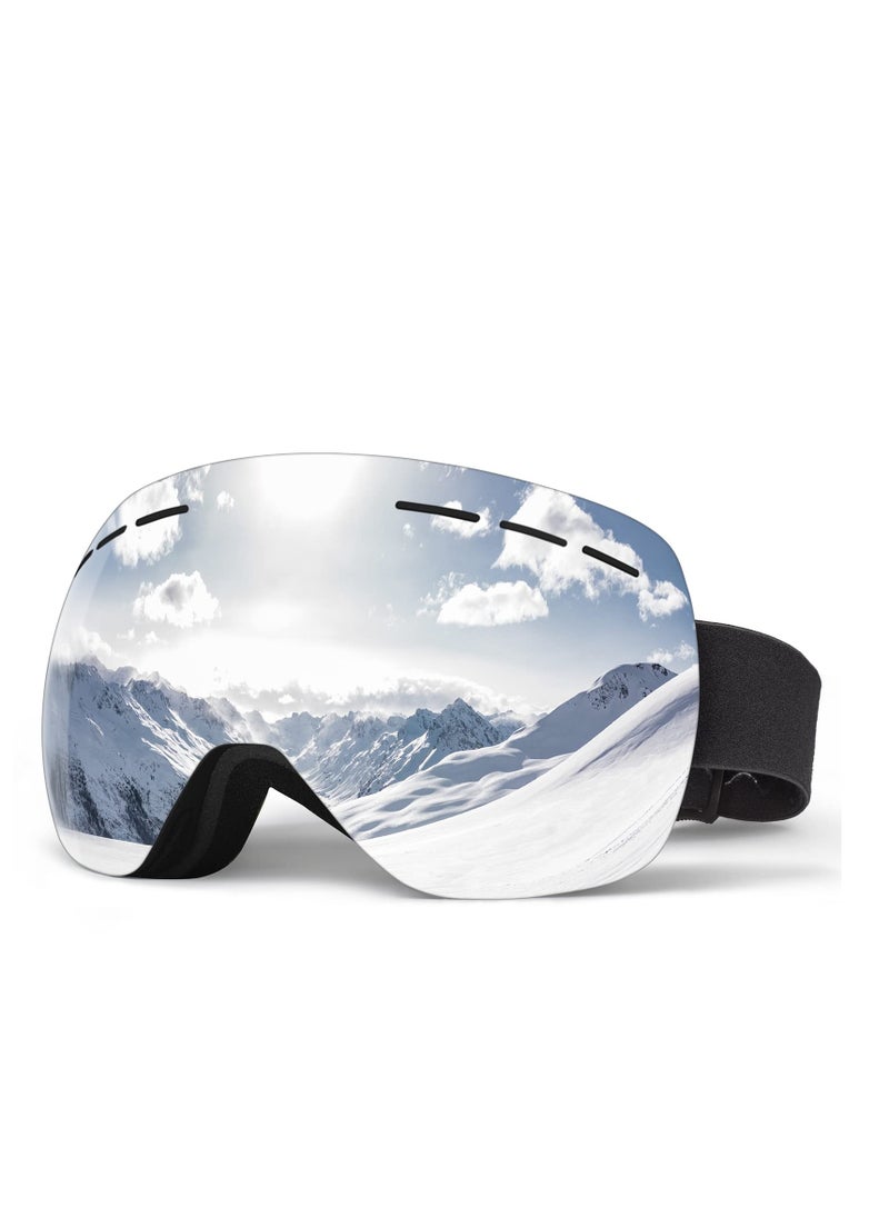 SYOSI Ski Goggles Snowboard Glasses, OTG Framless Anti-Fog Spherical Interchangeable Lens 100% UV 400 Protection, Foam Anti-Scratch Dustproof for Men Women Youth Adult  - Image 1