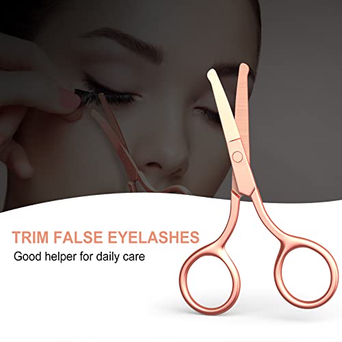 AsonTao Safety Round Tip Nose Hair and Eyebrow Scissors Gold Stainless Steel Small Grooming Tool for Painless Trimming of Nasal Cavity Ear Eyelashes Beard and Mustache AsonTao - Image 3