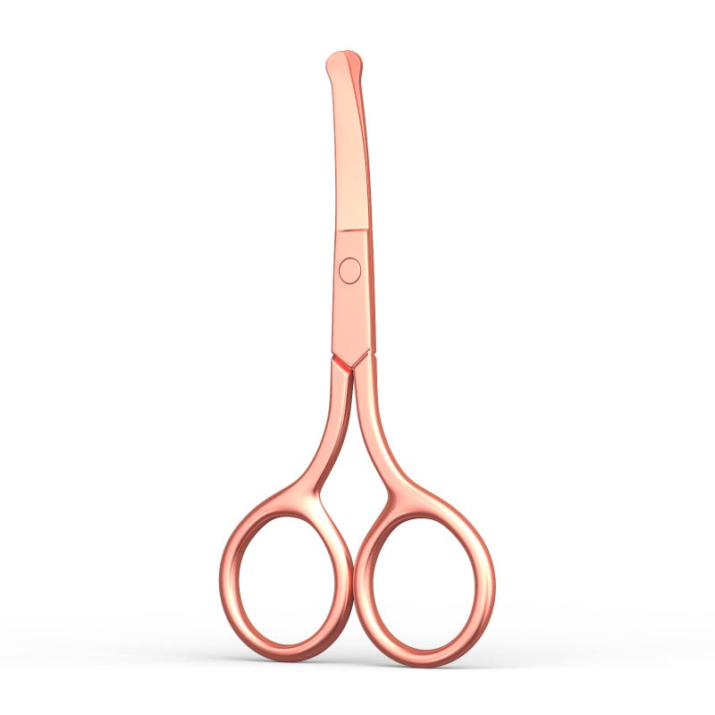 AsonTao Safety Round Tip Nose Hair and Eyebrow Scissors Gold Stainless Steel Small Grooming Tool for Painless Trimming of Nasal Cavity Ear Eyelashes Beard and Mustache AsonTao - Image 2