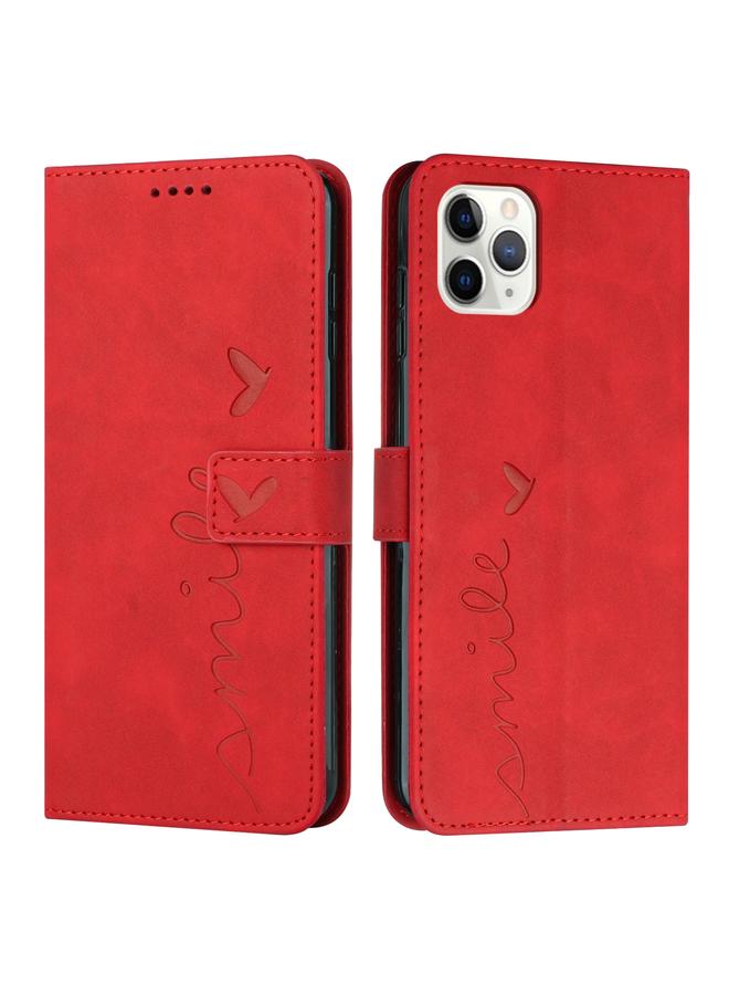 Zaboon Case For iPhone 12 Pro Max Skin Feel Heart Pattern Leather Phone Case - Image 1