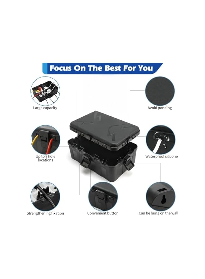 promass Outdoor Electrical Box,IP54 Water-proof Outdoor Outlet Covers Weatherproof Extension Cord Covers Protect Outlet, Plug,Socket,Timer,Power Strip,Surge Holiday Light Large Size Electrical - Image 3