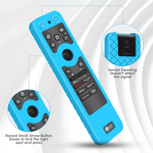 Winceed غطاء سيليكون لجهاز التحكم عن بُعد LG MR25GA [مضاد للانزلاق] غطاء واقي لجهاز التحكم السحري MR25GA المتوافق مع سلسلة أجهزة التحكم عن بُعد 2025 LG OLED Smart TV (أزرق متوهج) - Image 3