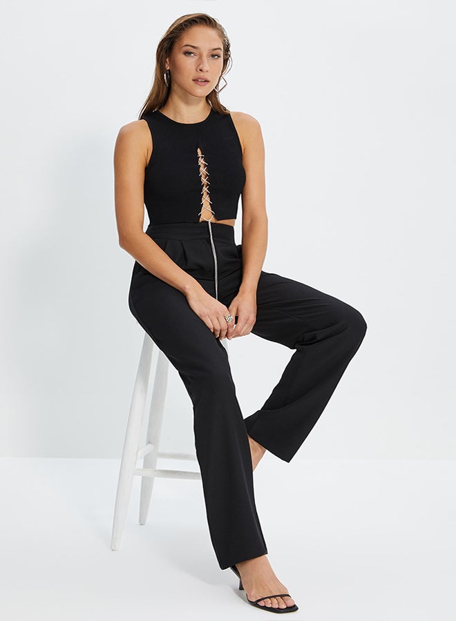 trendyol Pants - Black - Straight - Image 3