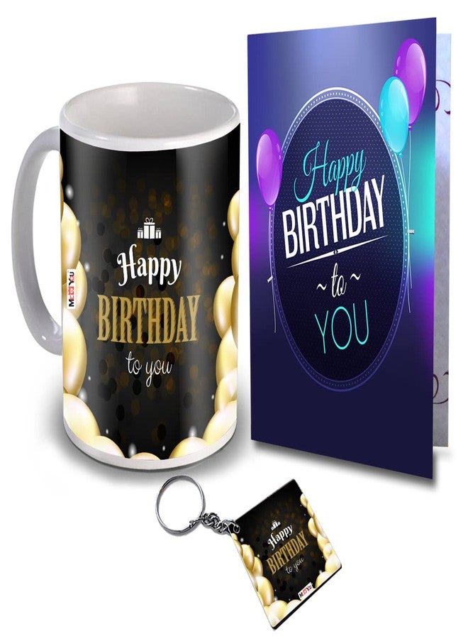 ME & YOU Birthday Gift for Girls/Boys/Friend/Sister | Birthday Spacial Gift Pack (325 ML Coffee Mug, Greeting Card, Keychain)