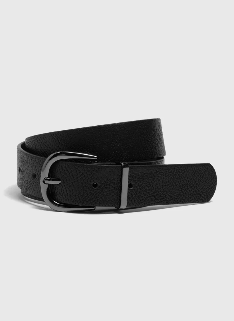 Matalan Black Gunmetal Jeans Belt