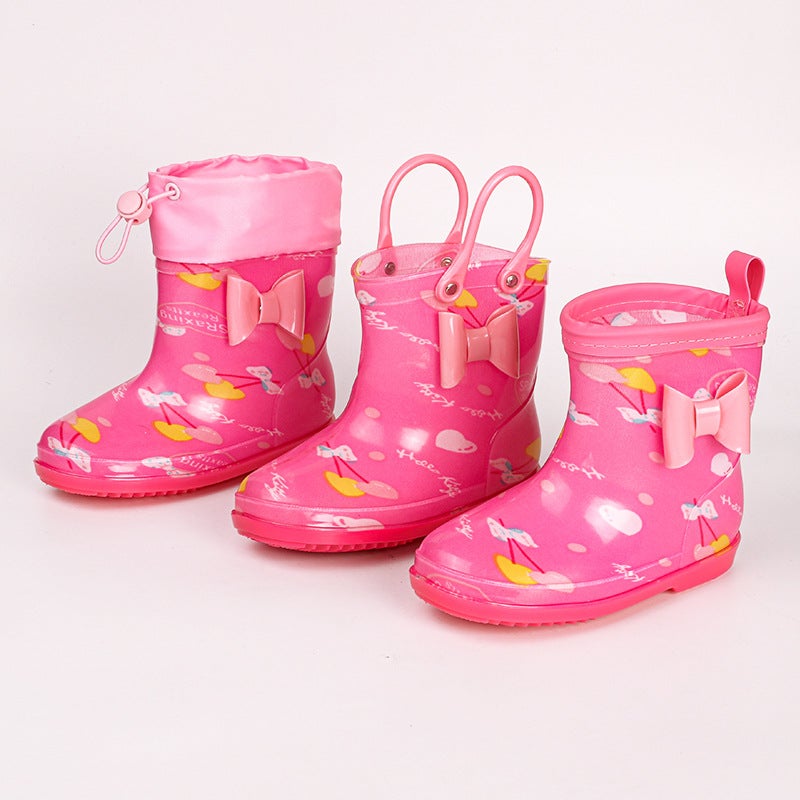 Export Creative Flower Cloth Children Rain Shoes Boots Water Sleeve Rubber Shoes Non-Slip Soft Bottom Light A Generation Of Hair - Image 3
