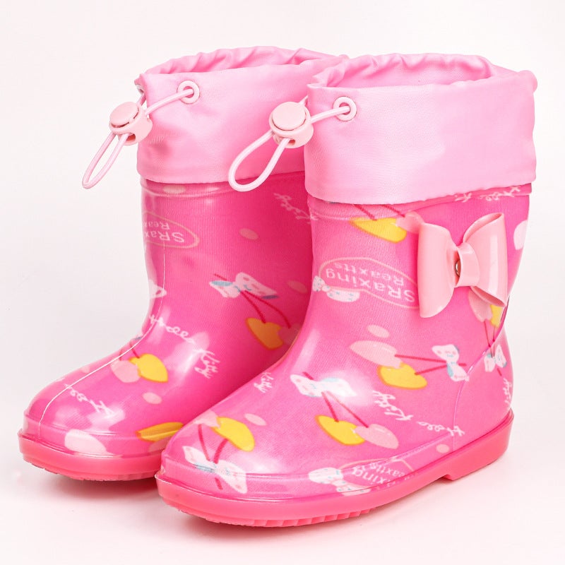 Export Creative Flower Cloth Children Rain Shoes Boots Water Sleeve Rubber Shoes Non-Slip Soft Bottom Light A Generation Of Hair - Image 1