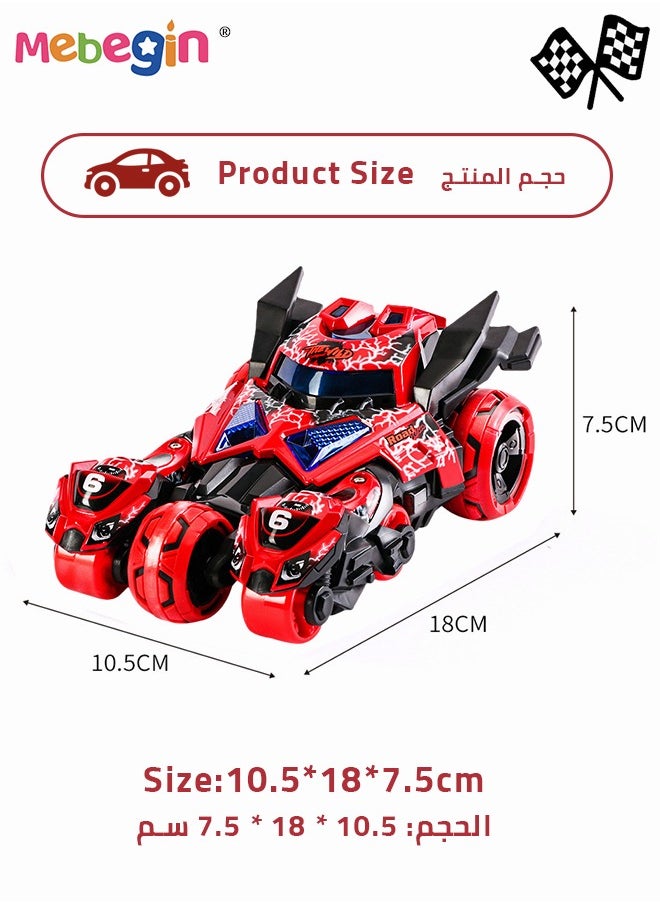 MEBEGIN - 3-in-1 Transformer Electric Toy, Ejection Chariot Pull-back Alloy Car with Light and Music, 1:32 Scale Model Toy, Motorcycle Deformation Vehicle, Pull Back Cars Toys, Die-cast Car Models, Ideal Gift for Kids Aged 3+, 10.5*18*7.5cm - Image 1