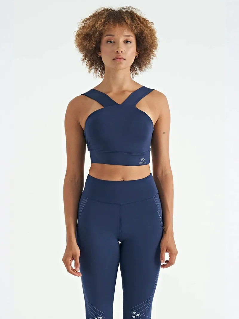 تومي لايف TOMMY Women's Cropped Sleeveless V-neck Sports Top