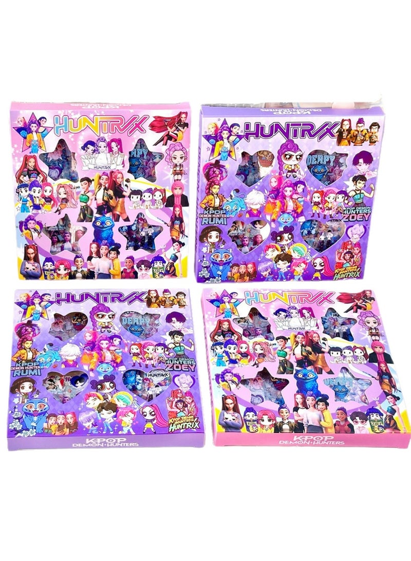 320pcs Kpop Demon Movie Hunters Stickers, Rumi Mira Zoey Saja Boys Jinu, Vibrant Cartoon, Vinyl, Multi-purpose, Indoor, Irregular Sheet, Waterproof PVC, Reusable, Great Gift for Teens - Image 1