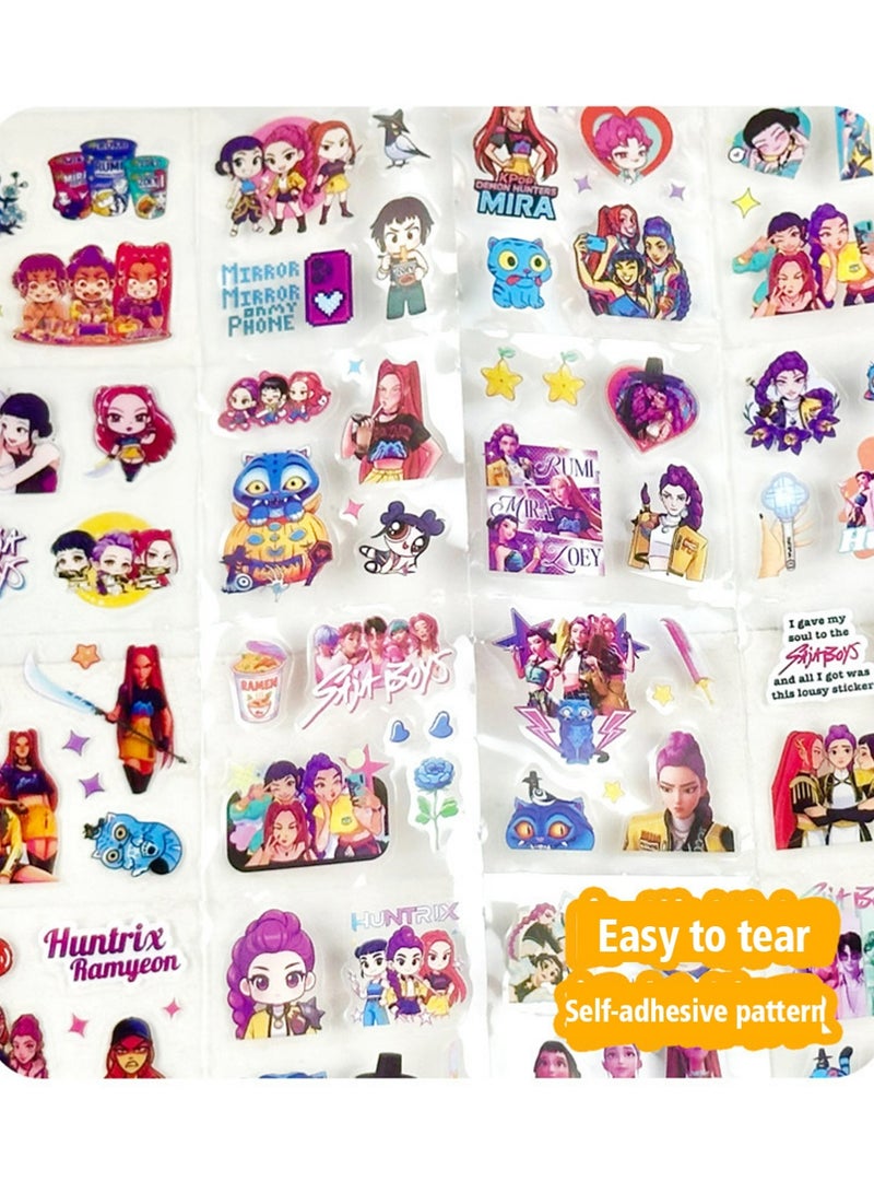 320pcs Kpop Demon Movie Hunters Stickers, Rumi Mira Zoey Saja Boys Jinu, Vibrant Cartoon, Vinyl, Multi-purpose, Indoor, Irregular Sheet, Waterproof PVC, Reusable, Great Gift for Teens - Image 5