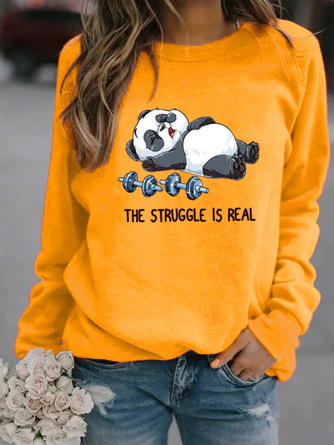 2024 Trendy Sunflower Print Womens Sweatshirt Yellow without cap