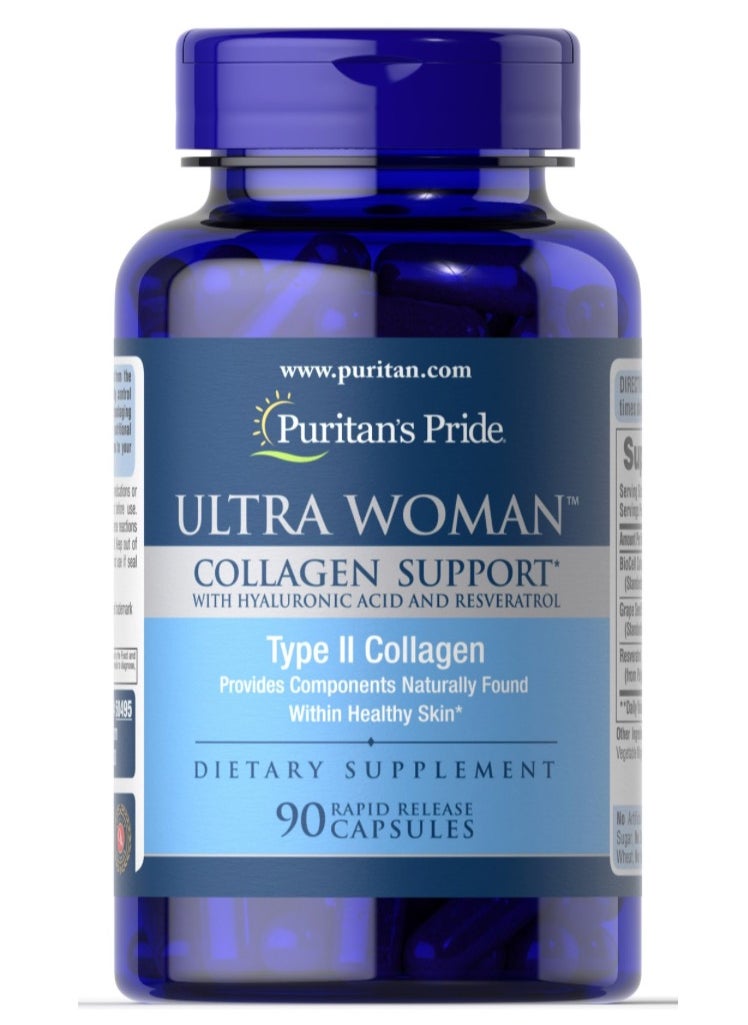 Puritan's Pride Ultra Woman™ Collagen Support 1000mg with Hyaluronic Acid 90 Capsules  - Image 1