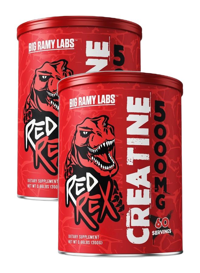 مختبرات رامي الكبرى REDREX Creatine 300g Unflavored (60 Servings) x2 | Value Pack - Image 1
