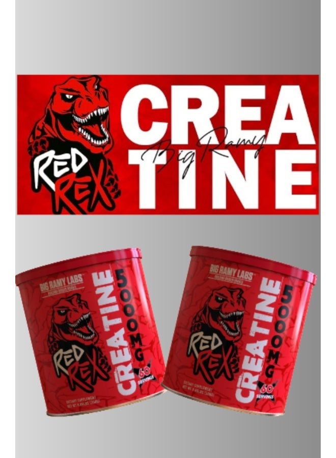 مختبرات رامي الكبرى REDREX Creatine 300g Unflavored (60 Servings) x2 | Value Pack - Image 2