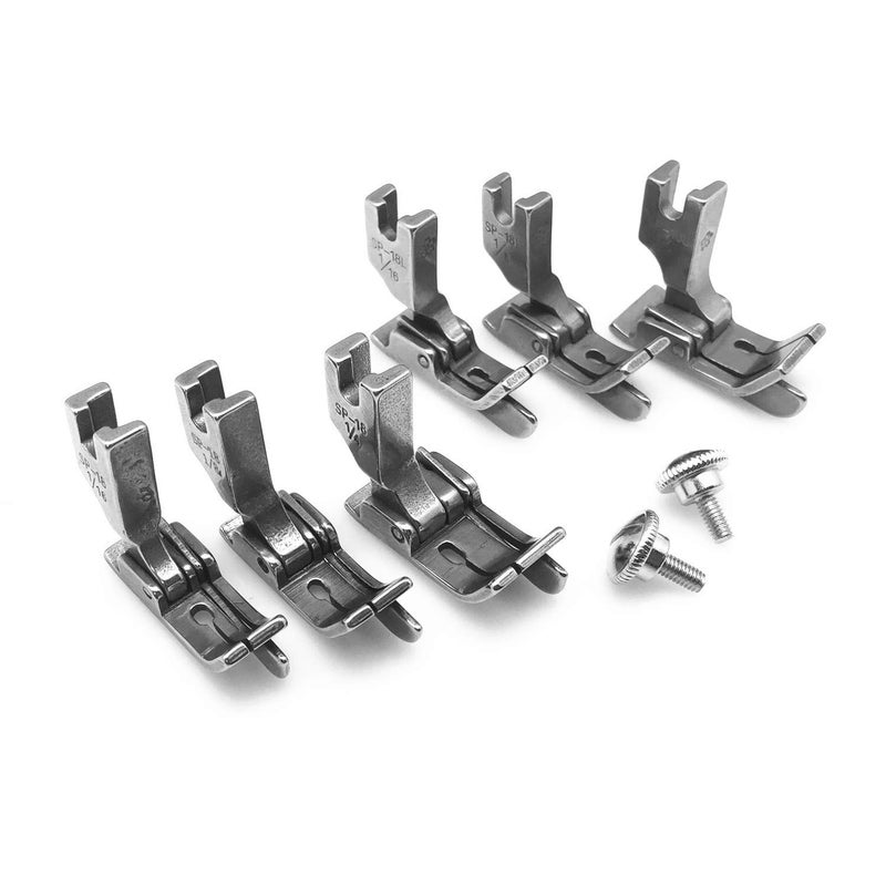 YEQIN 3Sizes6pcs Industrial Sewing Machine Hinged Presser Foot SP18 with Right  Left Guide 1161814 for JUKI DDL127 DDL227 DDL500 DDL552 CONSEW 210218219
