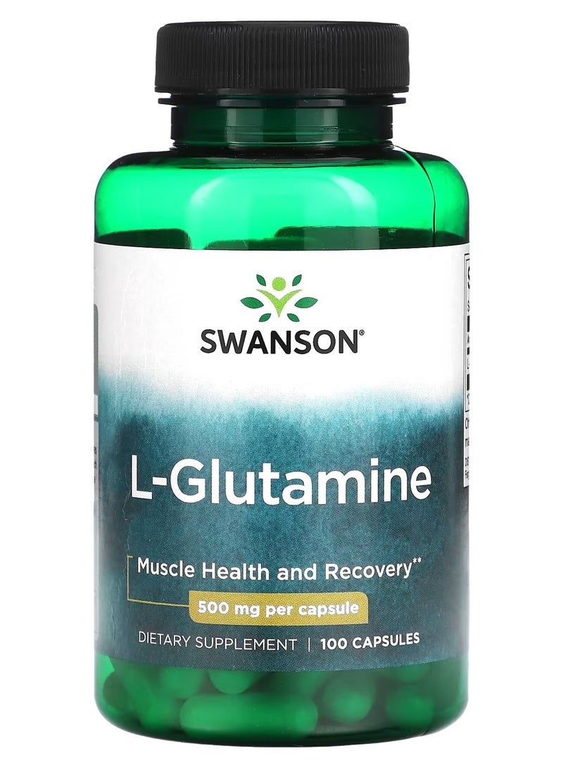 Swanson, L-Glutamine ، 500 مجم ، 100 كبسولة