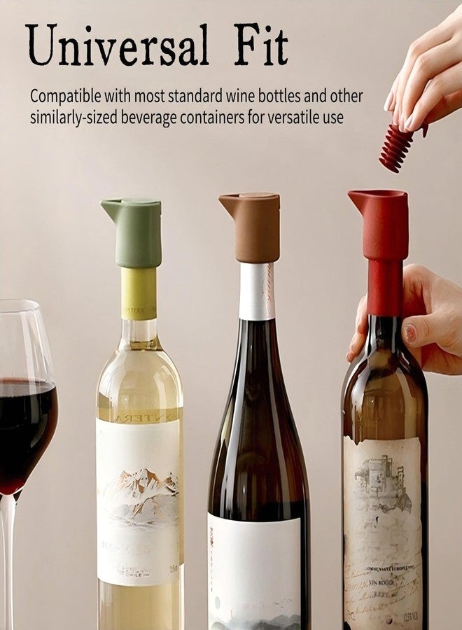 KINTEGOOD Silicone Wine Stoppers, Double Sealed Reusable Beverage Bottle Sealing Lids with Easy Pour Feature, Coffee Color, 1 Pack - Image 4