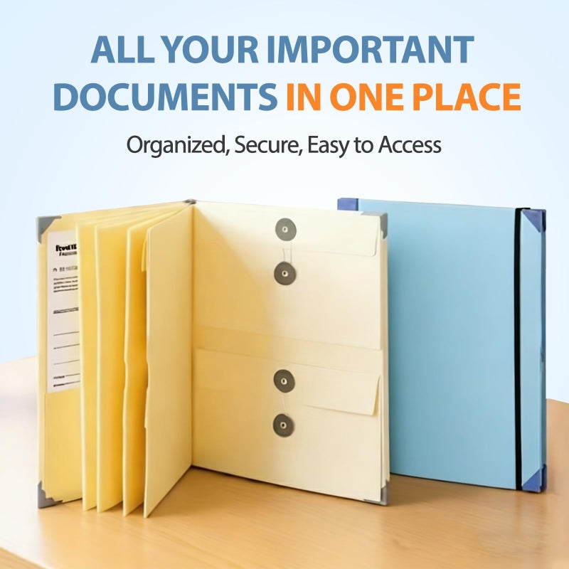 Ergery The Life Book Document Organizer - Binder for Important Documents, The Folio in Case I Die Binder, Family Emergency Planner, End of Lifeorganizer Paper File Folio Organizer with Labels(Blue) - Image 2