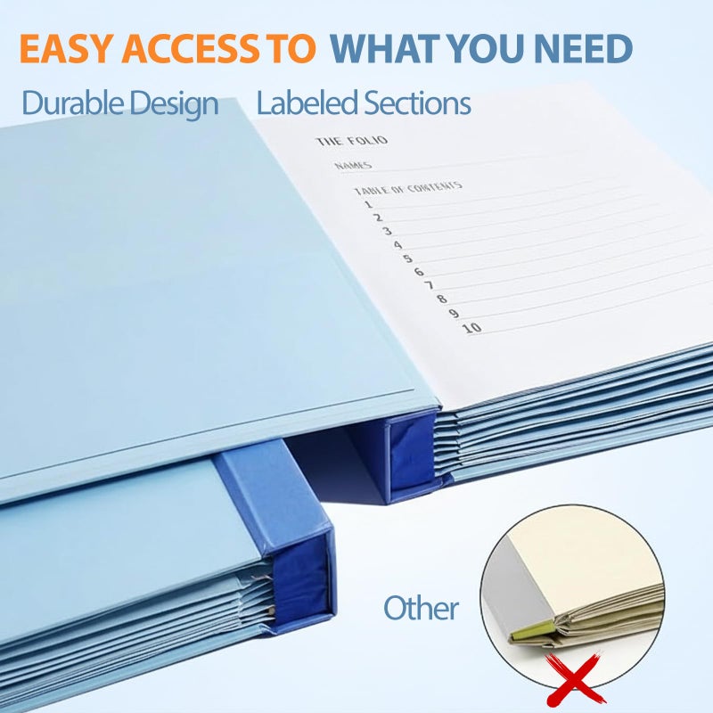 Ergery The Life Book Document Organizer - Binder for Important Documents, The Folio in Case I Die Binder, Family Emergency Planner, End of Lifeorganizer Paper File Folio Organizer with Labels(Blue) - Image 5