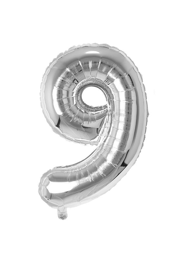 32" Number Balloons Silver -9 
