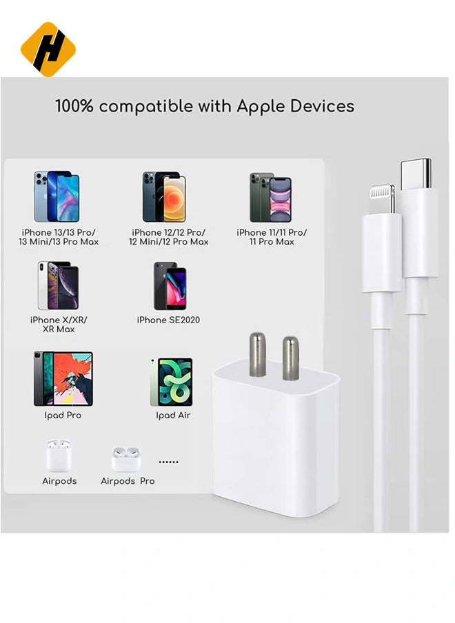 HuHa - 20W PD Charger for iPhone Original 20W PD Fast Type C Wall Charger with Charging Compatible Compatible with iPhone13/13 Mini Pro Max/12 Pro Max/12 Mini/11 Pro Max/Xs Max/XR/X/8Plus,iPad - Image 1