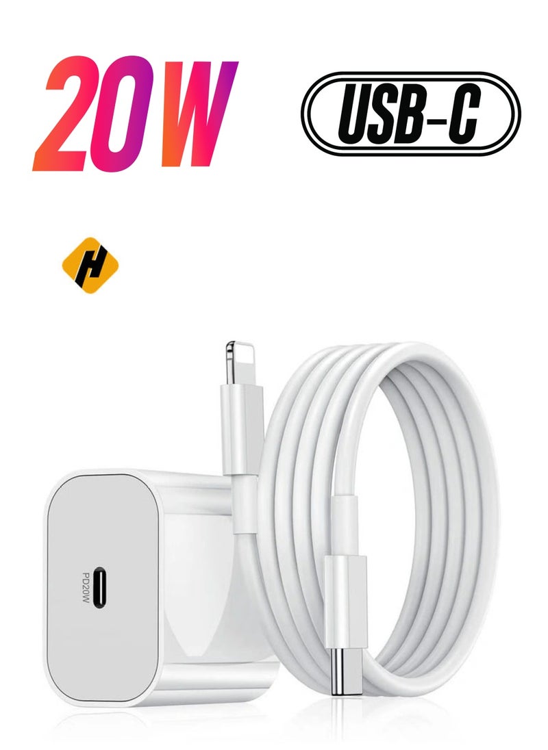 HuHa - 20W PD Charger for iPhone Original 20W PD Fast Type C Wall Charger with Charging Compatible Compatible with iPhone13/13 Mini Pro Max/12 Pro Max/12 Mini/11 Pro Max/Xs Max/XR/X/8Plus,iPad - Image 1
