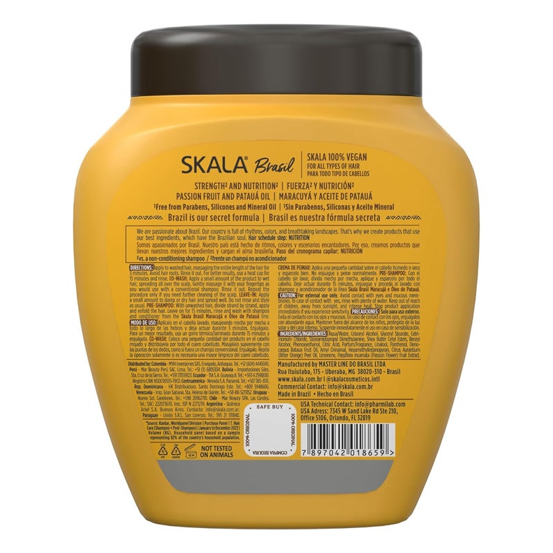 SKALA Maracuja Passion Fruit Hair Treatment Cream Vegan Deep Moisturizing and Nourishing Formula for Curly Hair  1000 G - Image 2
