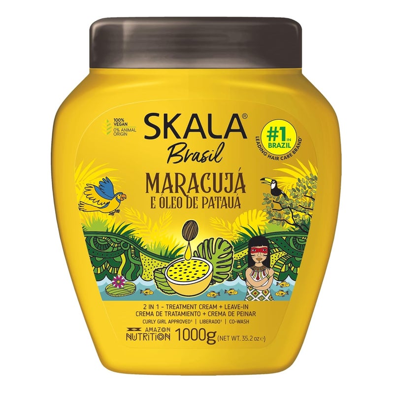 SKALA Maracuja Passion Fruit Hair Treatment Cream Vegan Deep Moisturizing and Nourishing Formula for Curly Hair  1000 G - Image 1