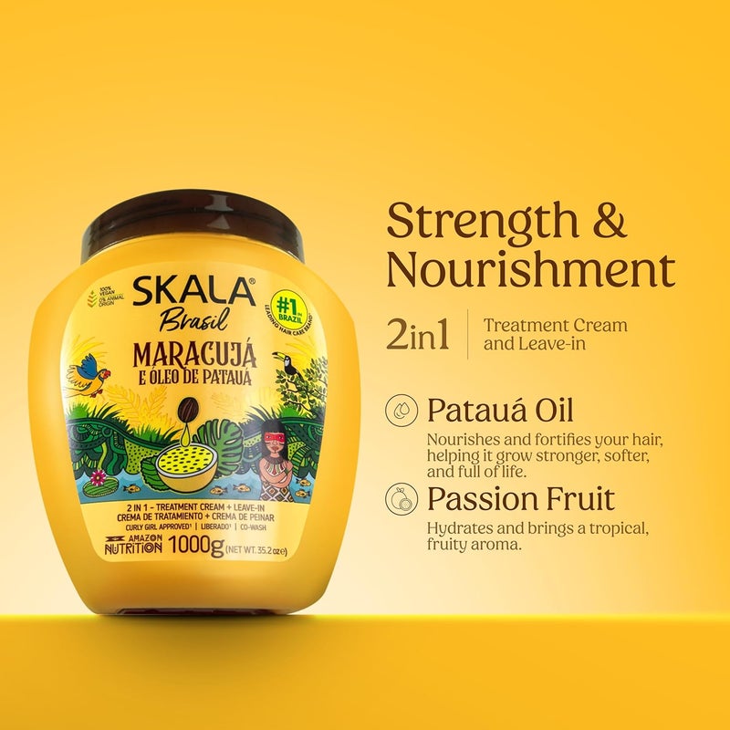 SKALA Maracuja Passion Fruit Hair Treatment Cream Vegan Deep Moisturizing and Nourishing Formula for Curly Hair  1000 G - Image 3