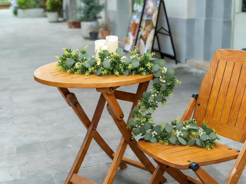 Vlorart 6ft Eucalyptus Garland with Boxwood and White Florals, Mixed Greenery Eucalyptus Garland for Wedding Arch, Backdrop, Table, Mantel and Home Decor - Image 5