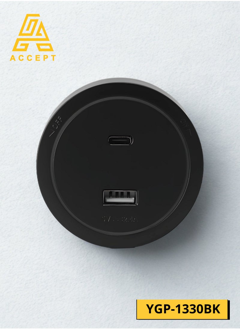 اكسبت فيش 13 أمبير Type-C & USB يعمل على مجرى الأفياش الكهربائي ACCEPT  - Image 1