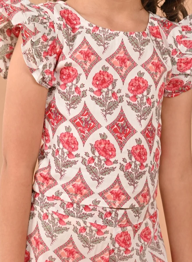 LILPICKS Printed Top with Sharara Set