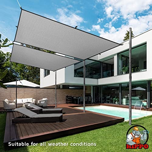 HIPPO Shade Sail with Polyester Band Affordable & Premium 150 GSM Sun Shade UV Block for Outdoor Car Parking (Grey, 9.5FTX5FT) - Image 5