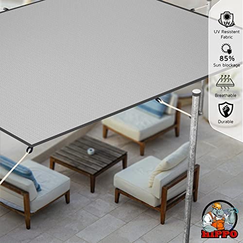 HIPPO Shade Sail with Polyester Band Affordable & Premium 150 GSM Sun Shade UV Block for Outdoor Car Parking (Grey, 9.5FTX5FT) - Image 3