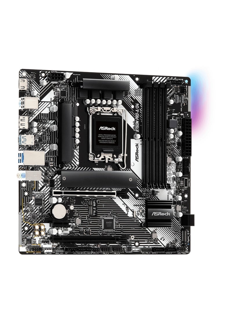 ASRock B760M Pro-A/D4  Micro ATX Motherboard for Intel Core Processors LGA1700, 4 x DDR4 DIMMs Supports Dual Channel, up to 5333+ (OC) ,Graphics Output Options: 1 HDMI, 1 DisplayPort - Image 5