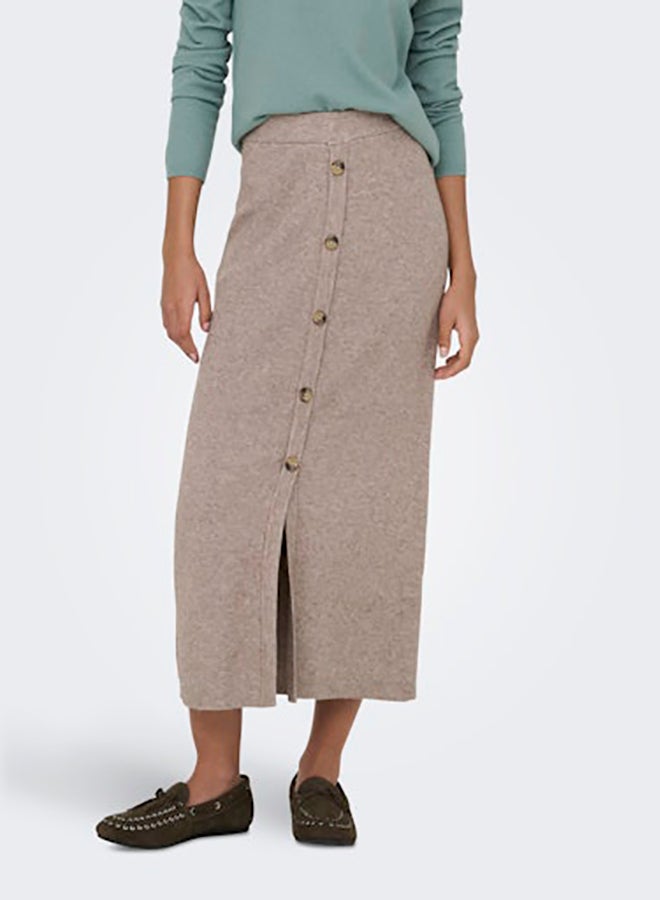 Onlibi Rib Button Skirt Cc Knt