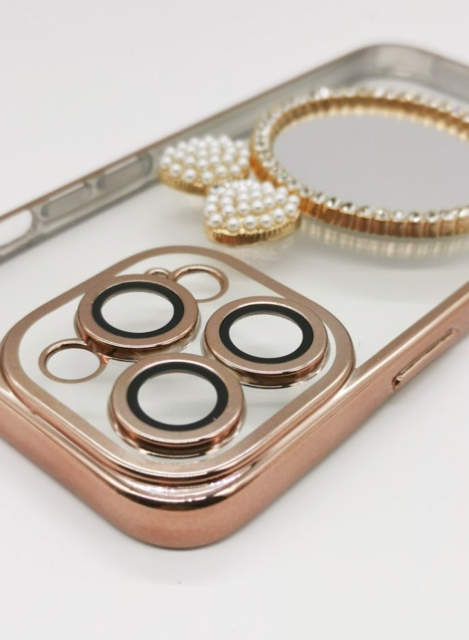 iPhone 14 Pro Glitter crystal Case: Luxury Shockproof Cover with Built-in Mirror | Trendy Protection - Image 3