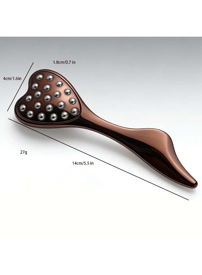 olayks Pocket Face Massager,Facial Eye Beauty Device,Facial Lifting Therapy Machine,Skin Care Tools,304 Stainless Steel,Anti Wrinkle,Anti Aging,Skin Tightening,Relieve Dark Circles,Eye Puffiness,Relieve Eye Fatigue(Brown) - Image 4