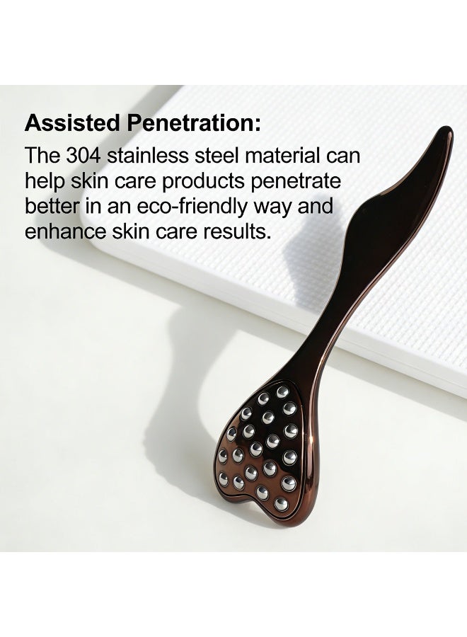 olayks Pocket Face Massager,Facial Eye Beauty Device,Facial Lifting Therapy Machine,Skin Care Tools,304 Stainless Steel,Anti Wrinkle,Anti Aging,Skin Tightening,Relieve Dark Circles,Eye Puffiness,Relieve Eye Fatigue(Brown) - Image 5