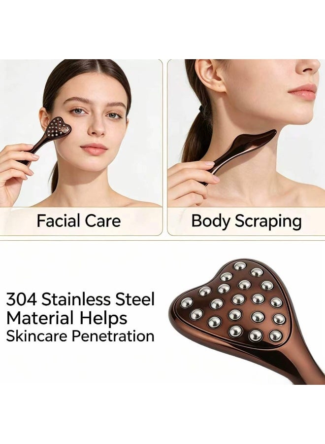 olayks Pocket Face Massager,Facial Eye Beauty Device,Facial Lifting Therapy Machine,Skin Care Tools,304 Stainless Steel,Anti Wrinkle,Anti Aging,Skin Tightening,Relieve Dark Circles,Eye Puffiness,Relieve Eye Fatigue(Brown) - Image 3