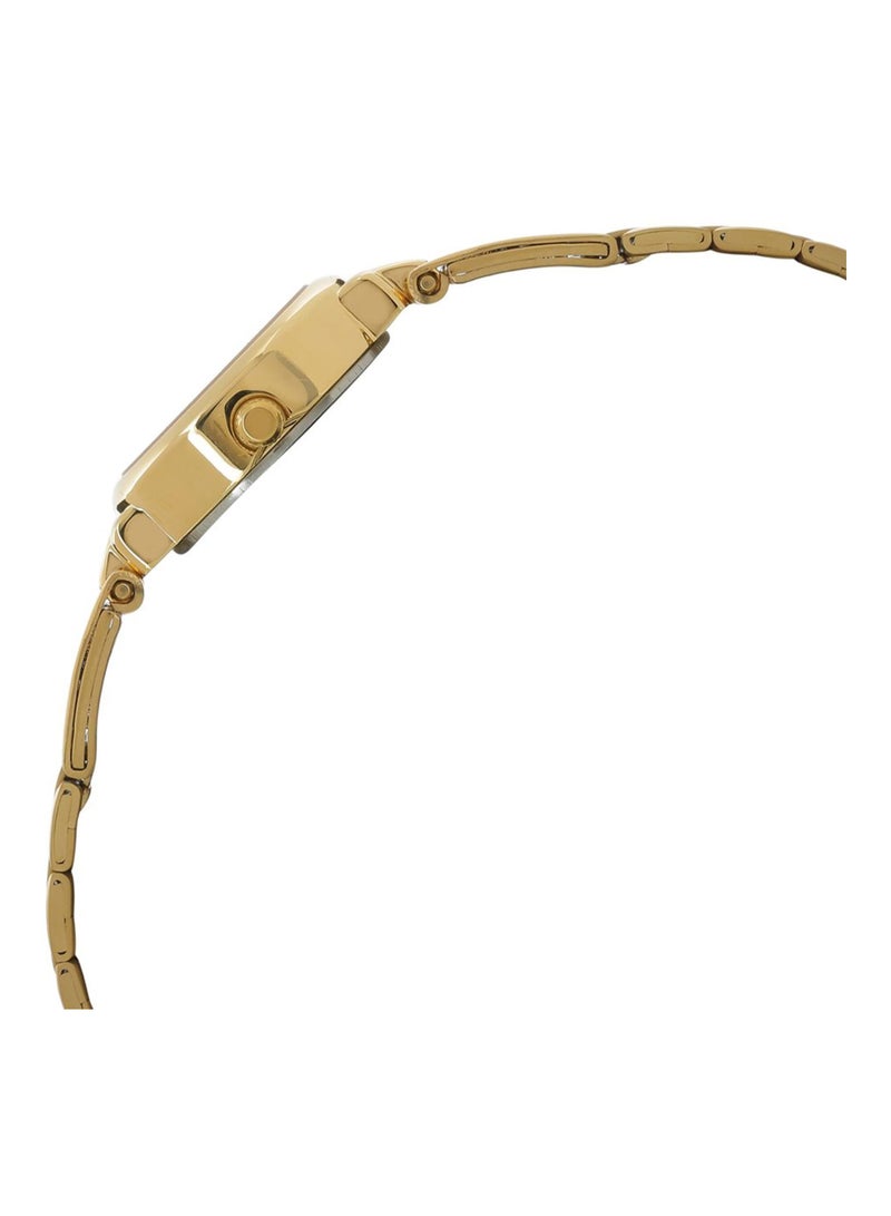 TITAN ساعة حزام ستانلس ستيل بقرص شامبانيا 2594YM01، ذهبية - Image 3