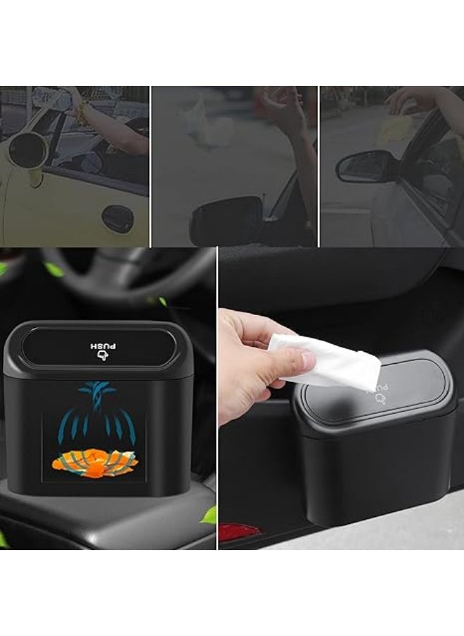 Generic - 2Pcs Car Trash Can - Small Leakproof Trash Can - Car Front and Back Seat Organizer - Overhead Storage for Sleeping and Home - Waterproof Storage Box with Portable Lid Hanging for Office - In-Car Hanging Bin for Squeeze to Open Grip - Image 1