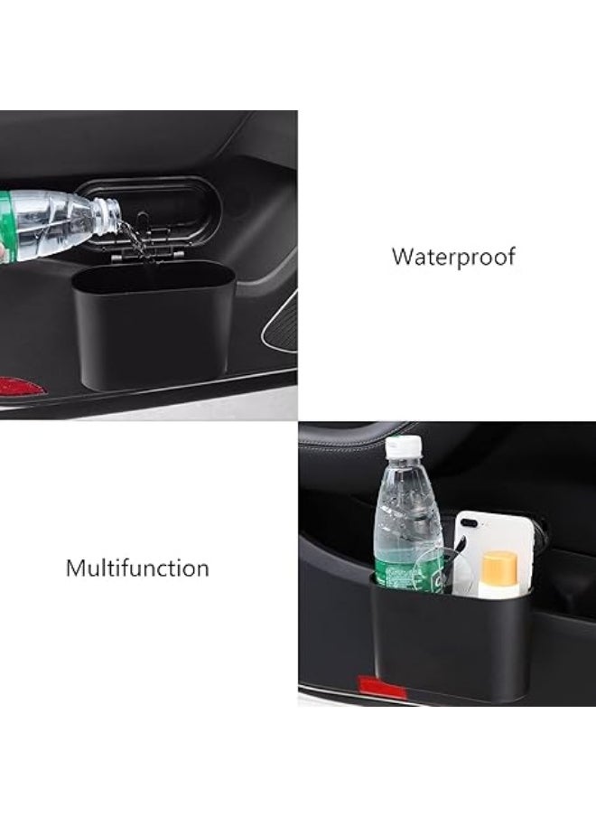 Generic - 2Pcs Car Trash Can - Small Leakproof Trash Can - Car Front and Back Seat Organizer - Overhead Storage for Sleeping and Home - Waterproof Storage Box with Portable Lid Hanging for Office - In-Car Hanging Bin for Squeeze to Open Grip - Image 1